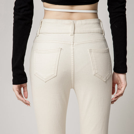 High-Waisted Fleece-Lined Women's Jeans