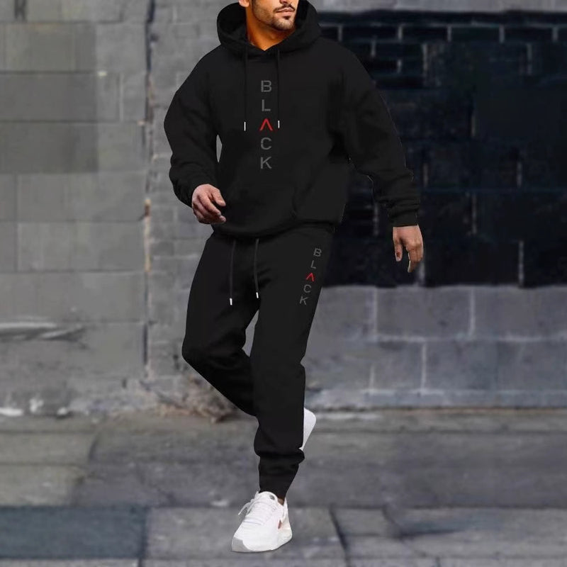 Load image into Gallery viewer, Men's casual fleece hoodie with letter print

