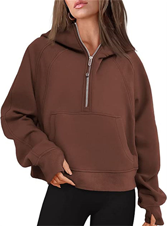 Fleece-Lined Half-Zip Sweatshirt