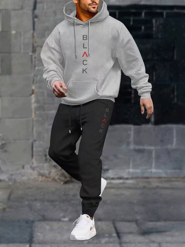 Load image into Gallery viewer, Men's casual fleece hoodie with letter print
