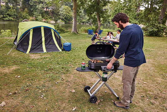 Roadtrip 285 Portable Stand-Up Propane Grill, Gas Grill with 3 Adjustable Burners & Instastart Push-Button Ignition