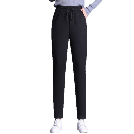 Women's High-Waisted Cotton Straight Casual Pants ? Summer Thin Elastic Trousers