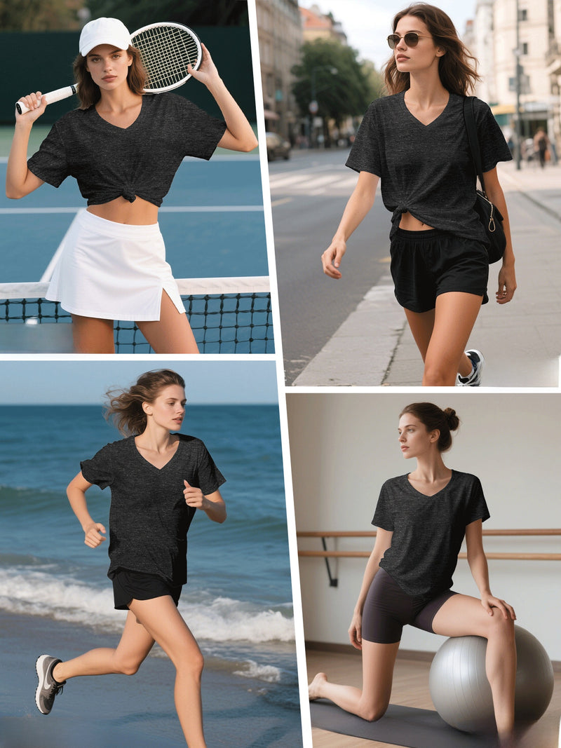 Load image into Gallery viewer, Women's Quick-Dry V-Neck Sports Shirts
