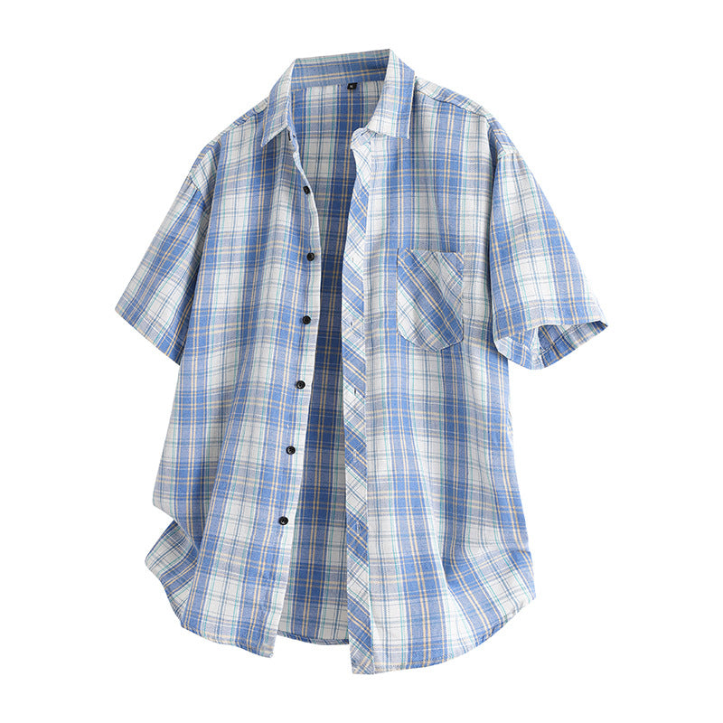 Load image into Gallery viewer, Short Sleeve Plaid Lapel Shirt
