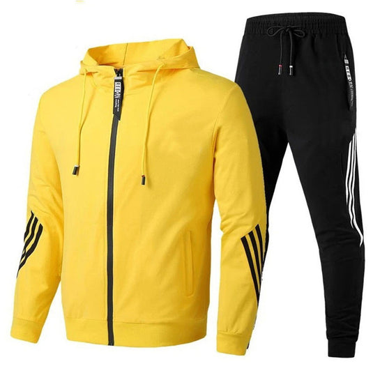 Men's Fleece-Lined Hooded Sweatshirt and Pants Set