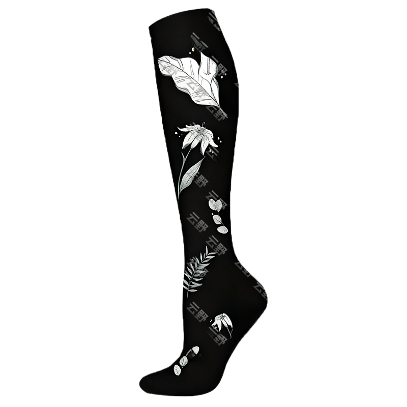 Load image into Gallery viewer, Floral Pattern Sports Compression Socks 200N Support
