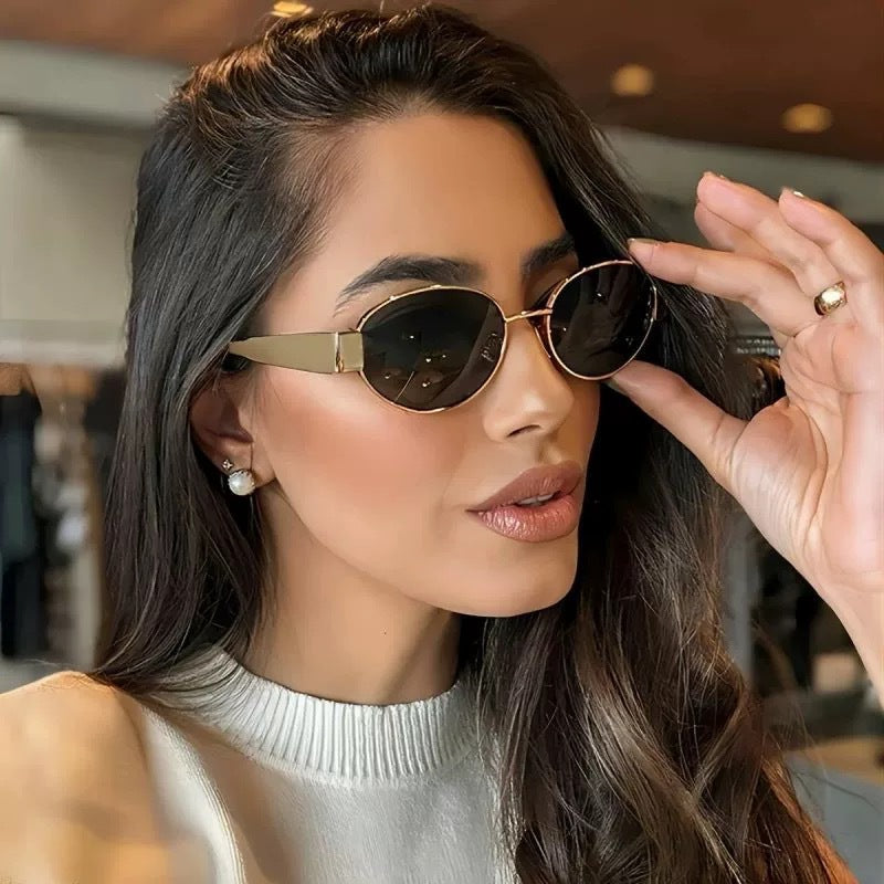 Load image into Gallery viewer, Summer Oval UV400 Sunglasses with Metal Frame
