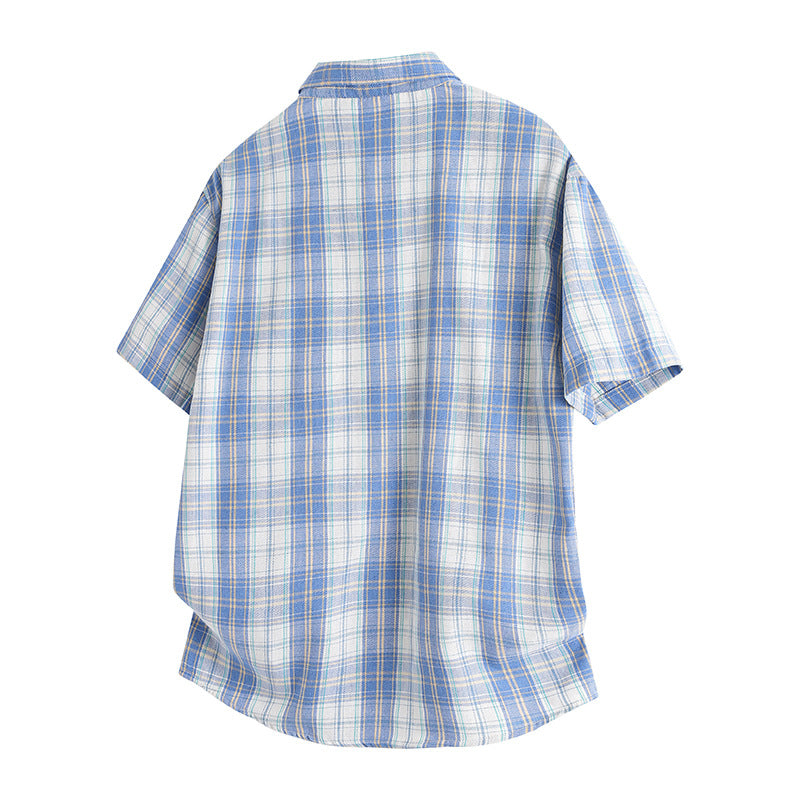 Load image into Gallery viewer, Short Sleeve Plaid Lapel Shirt
