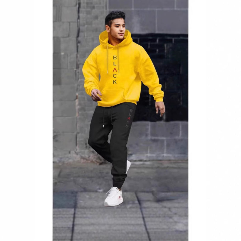 Load image into Gallery viewer, Men's casual fleece hoodie with letter print
