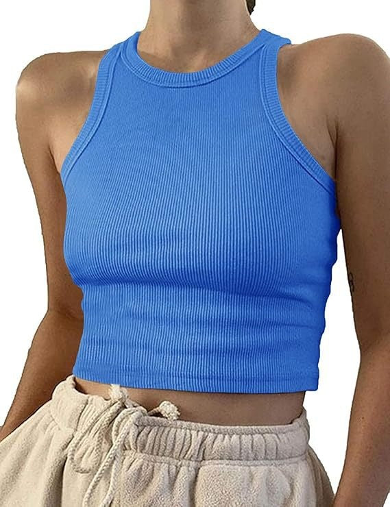 Load image into Gallery viewer, Womens Ribbed Sleeveless T-shirt
