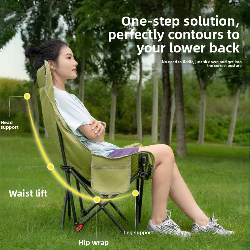 Load image into Gallery viewer, Adjustable High Back Folding Camping Chair
