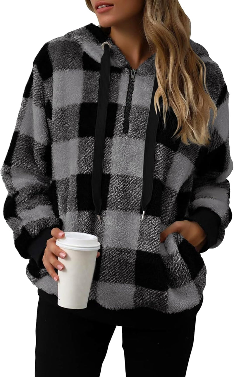 Load image into Gallery viewer, Women&#39;s Sherpa Pullover Oversized Fuzzy Hoodie Double Fleece Sweatshirt
