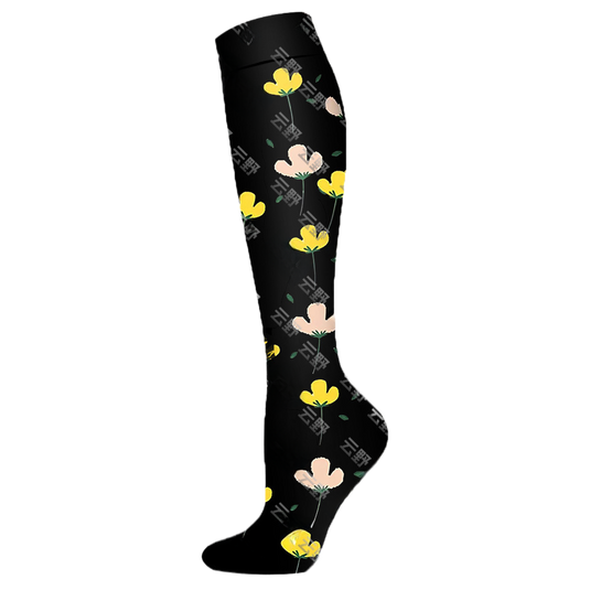 Floral Pattern Sports Compression Socks 200N Support