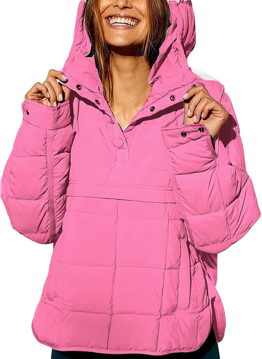 Women's hooded zip jacket in orange – lifestyle movement