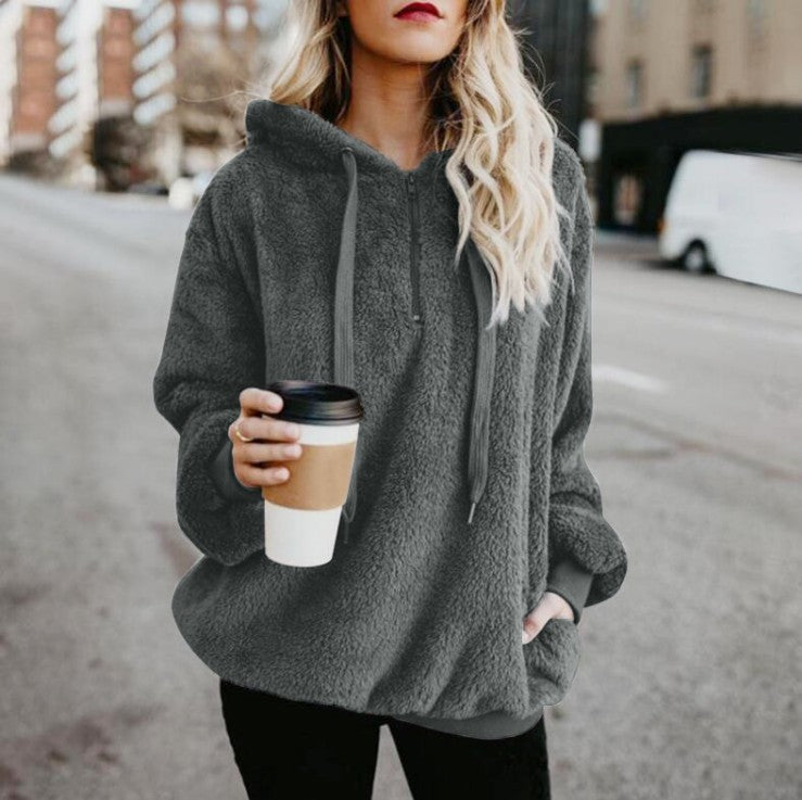 Load image into Gallery viewer, Sweatshirt Long Sleeve Loose Fit Fleece Jacket
