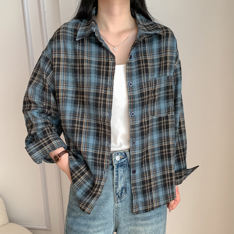 Load image into Gallery viewer, Retro Loose Plaid Shirt for Women
