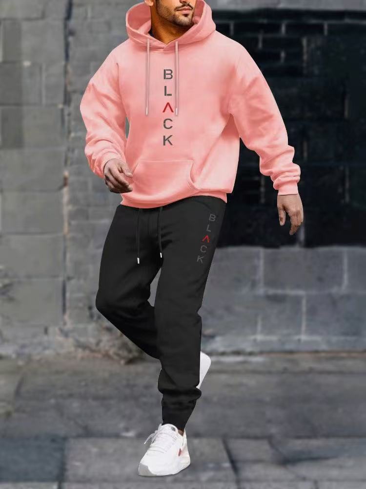 Load image into Gallery viewer, Men's casual fleece hoodie with letter print
