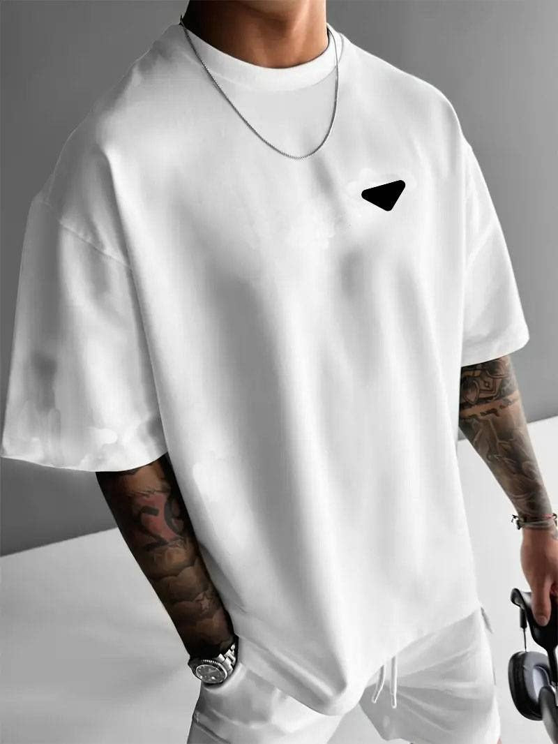 Load image into Gallery viewer, Mens Round Neck Letter Print Cotton T-shirt
