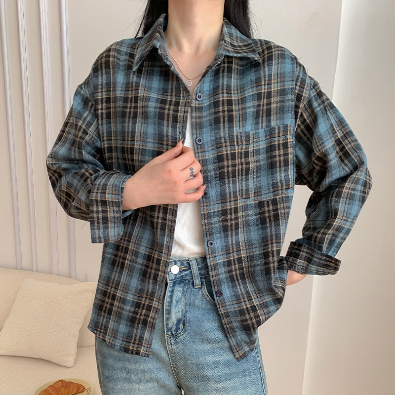 Load image into Gallery viewer, Retro Loose Plaid Shirt for Women
