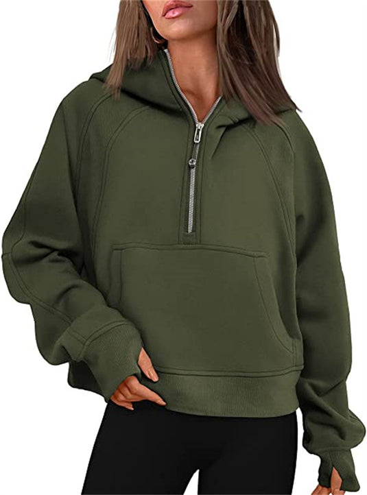 Fleece-Lined Half-Zip Sweatshirt