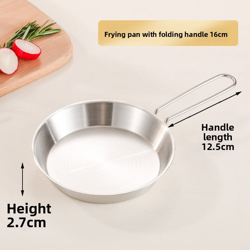 Load image into Gallery viewer, Portable Stainless Steel Folding Handle Frying Pan for Camping
