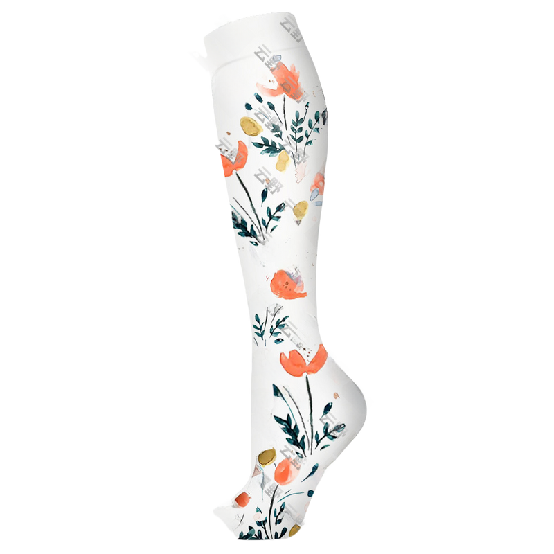 Load image into Gallery viewer, Floral Pattern Sports Compression Socks 200N Support
