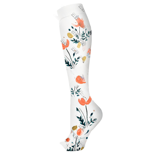 Floral Pattern Sports Compression Socks 200N Support
