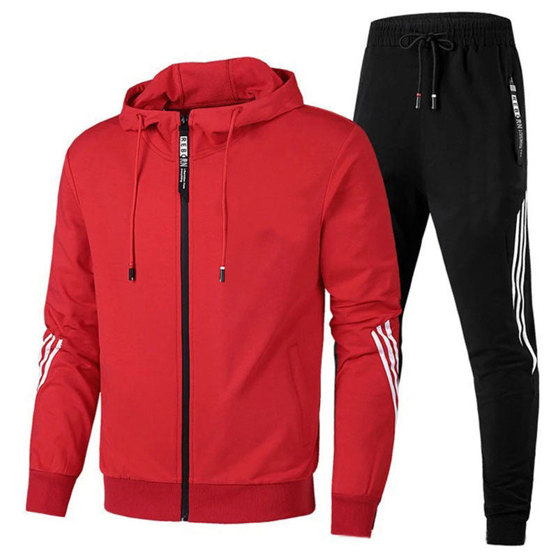 Load image into Gallery viewer, Men's Fleece-Lined Hooded Sweatshirt and Pants Set
