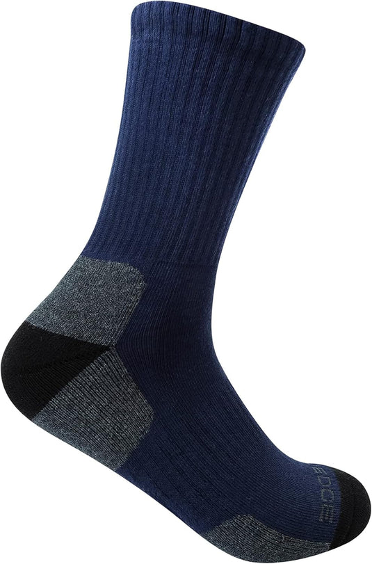 Men's Athletic Hiking Sports Socks. Breathable Cotton Cushioned Crew Socks Padded for Men Size 9-11, 5 Paiirs