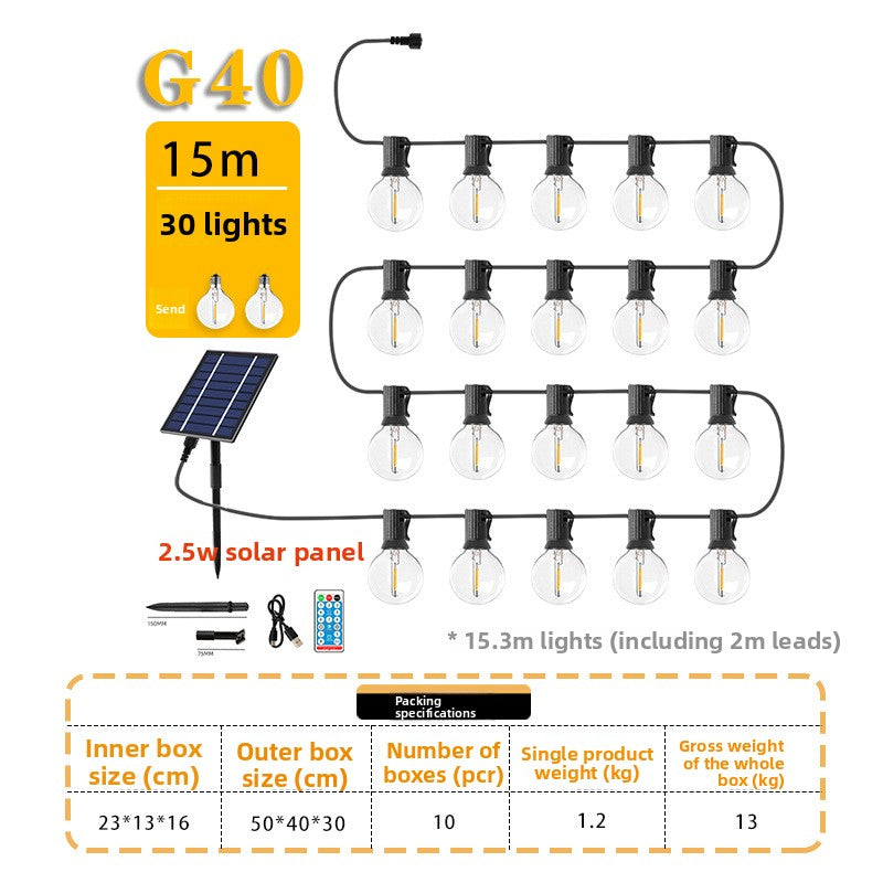 Load image into Gallery viewer, Solar Powered G40 Outdoor Decorative Light String
