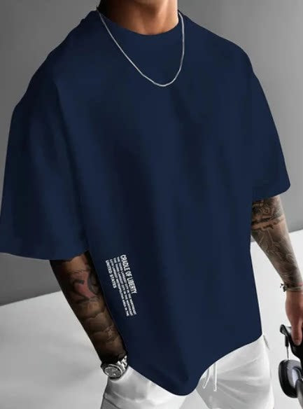 Load image into Gallery viewer, Mens Round Neck Letter Print Cotton T-shirt
