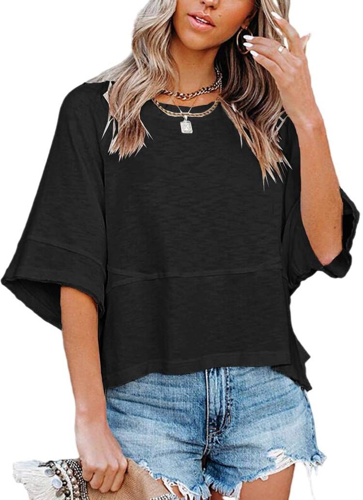 Load image into Gallery viewer, Women's Bell Sleeve Loose Fit T-Shirt
