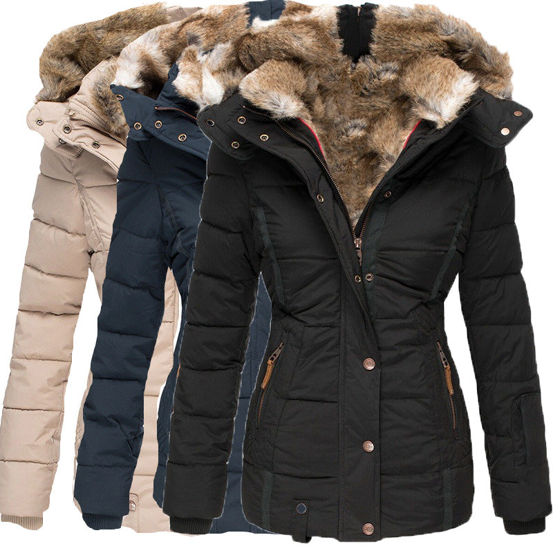 Load image into Gallery viewer, Women's Fur-lined Cotton Coat
