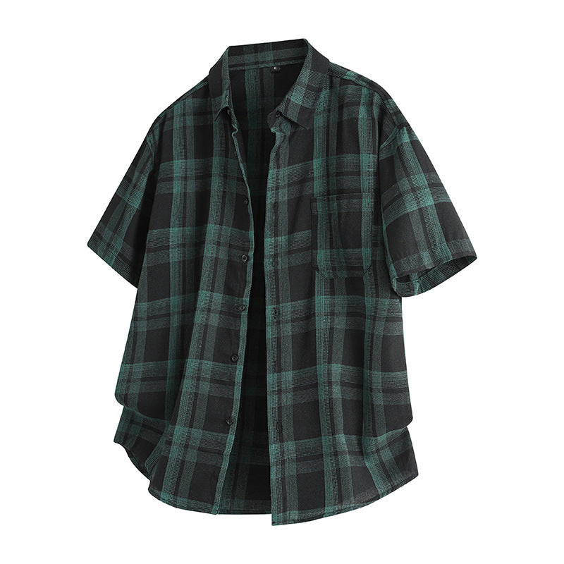 Load image into Gallery viewer, Short Sleeve Plaid Lapel Shirt
