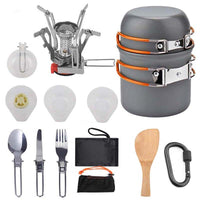 Portable Camping Pot Set with Stove