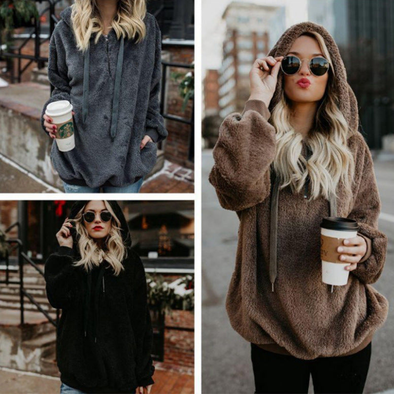 Load image into Gallery viewer, Sweatshirt Long Sleeve Loose Fit Fleece Jacket
