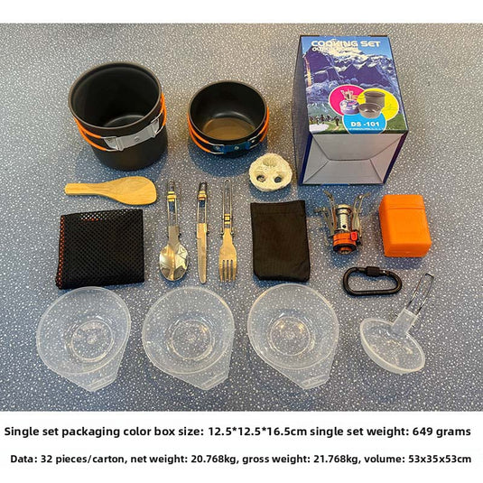 Portable Camping Pot Set with Stove