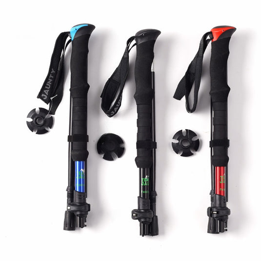 Four-Section Telescopic Aluminum Hiking Pole