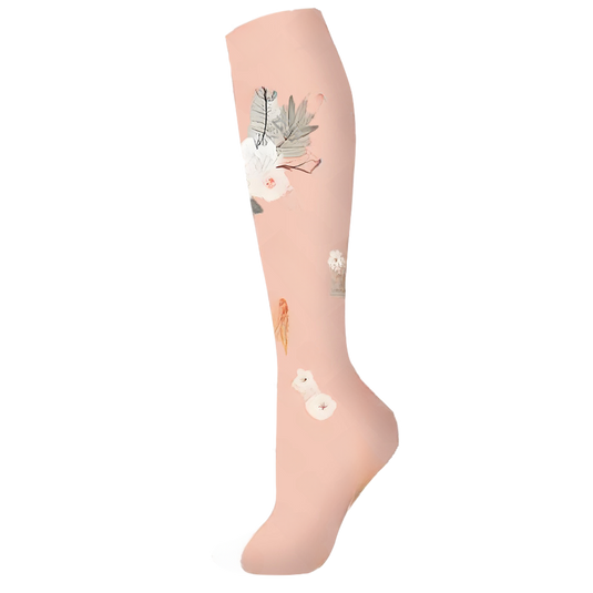 Floral Pattern Sports Compression Socks 200N Support