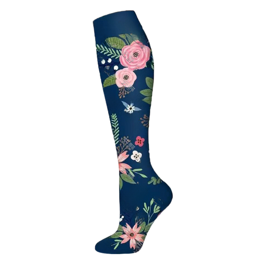 Floral Pattern Sports Compression Socks 200N Support