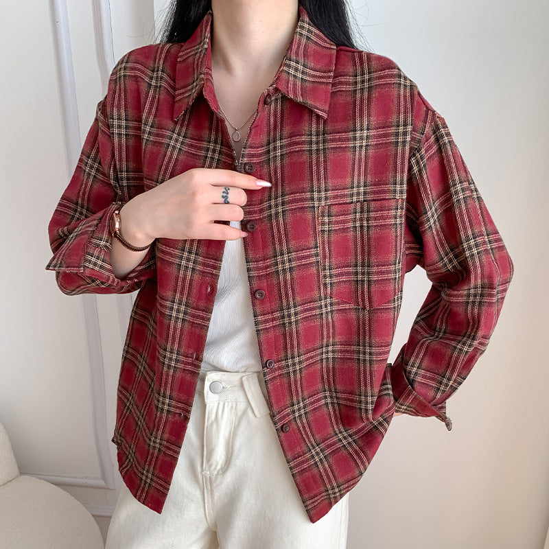 Load image into Gallery viewer, Retro Loose Plaid Shirt for Women
