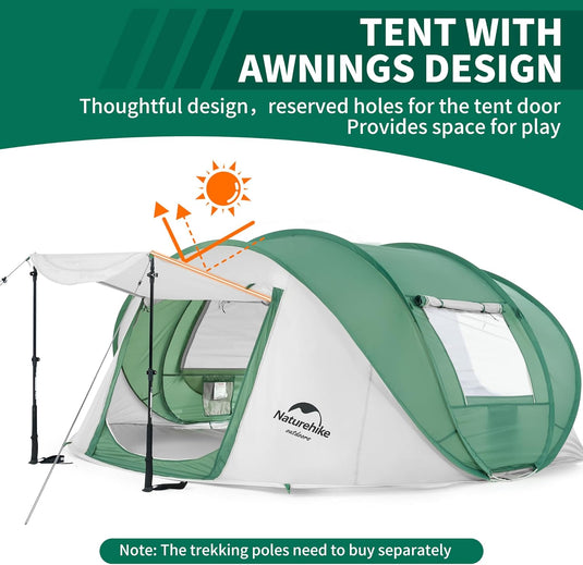 3-4 Person Pop up Tent, Easy Setup Instant Tent