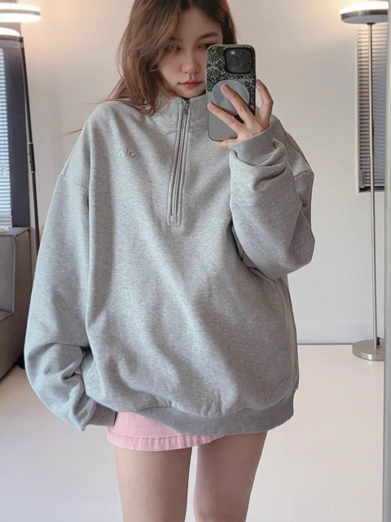 Load image into Gallery viewer, Half Zip Fleece Lined Sweatshirt
