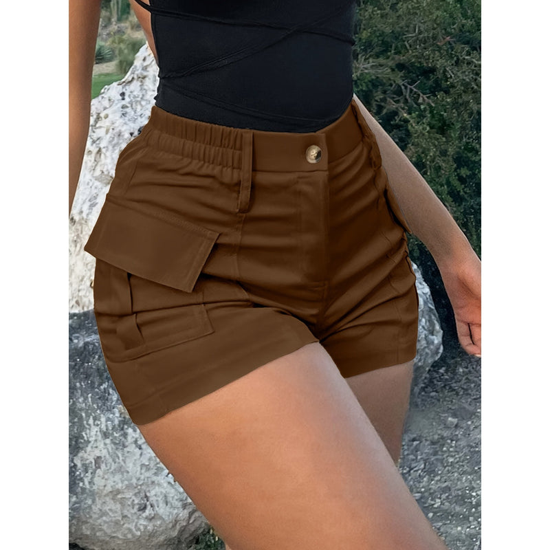 Load image into Gallery viewer, Women's High Waist Button Front Cargo Shorts
