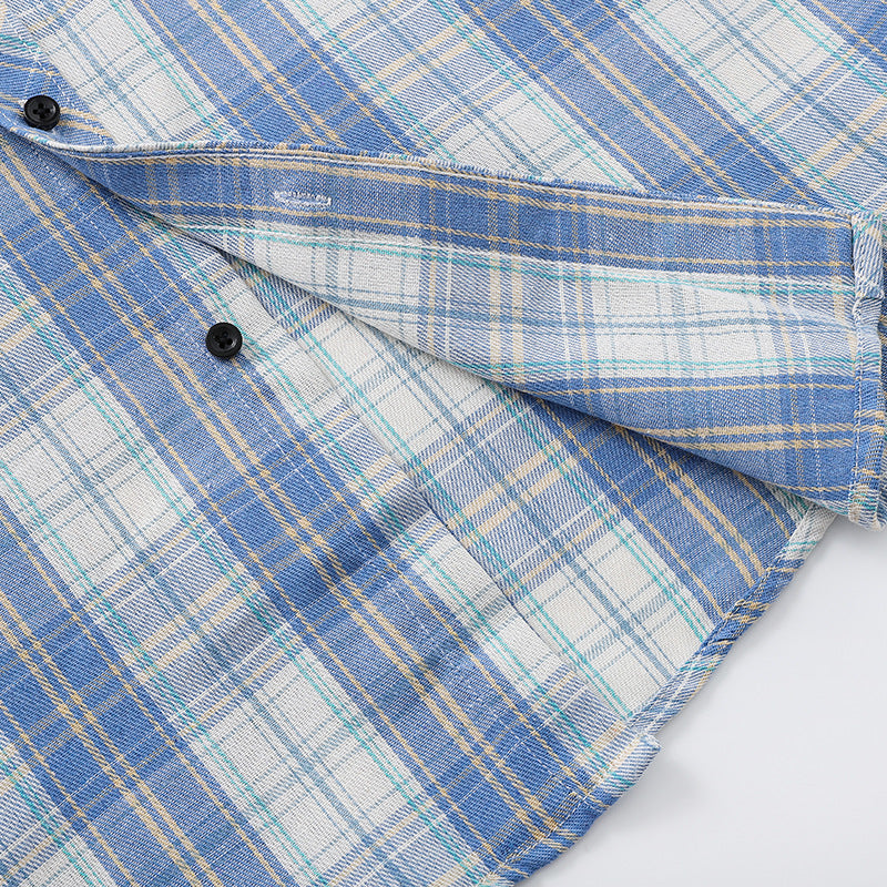 Load image into Gallery viewer, Short Sleeve Plaid Lapel Shirt
