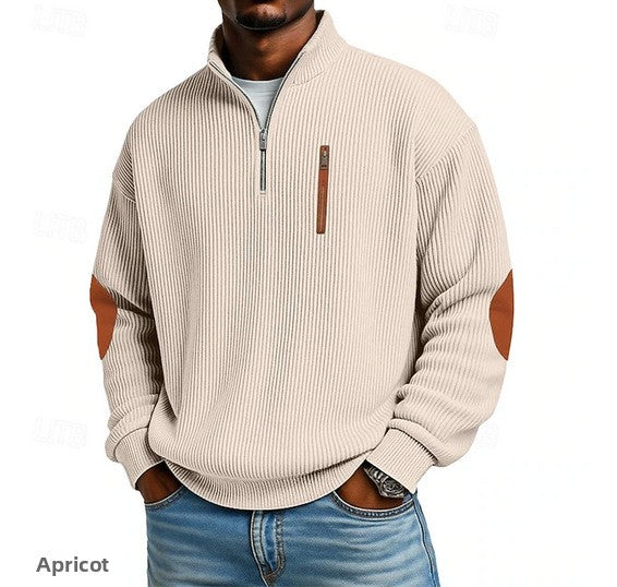 Load image into Gallery viewer, Men's Corduroy Half-Zip Stand Collar Long Sleeve Sweatshirt
