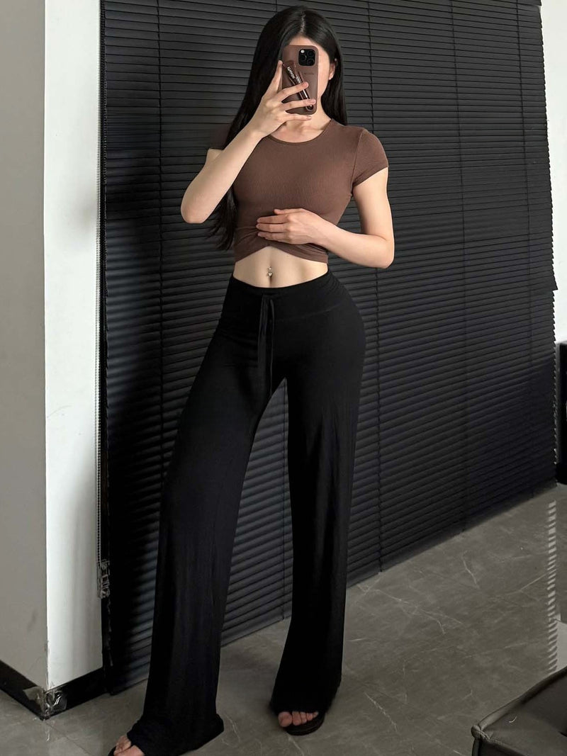 Load image into Gallery viewer, Womens High Waisted Wide Leg Yoga Pants Modal Fitness Pants
