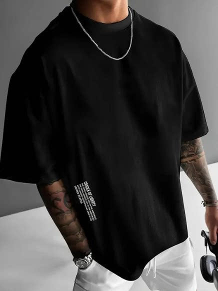 Load image into Gallery viewer, Mens Round Neck Letter Print Cotton T-shirt
