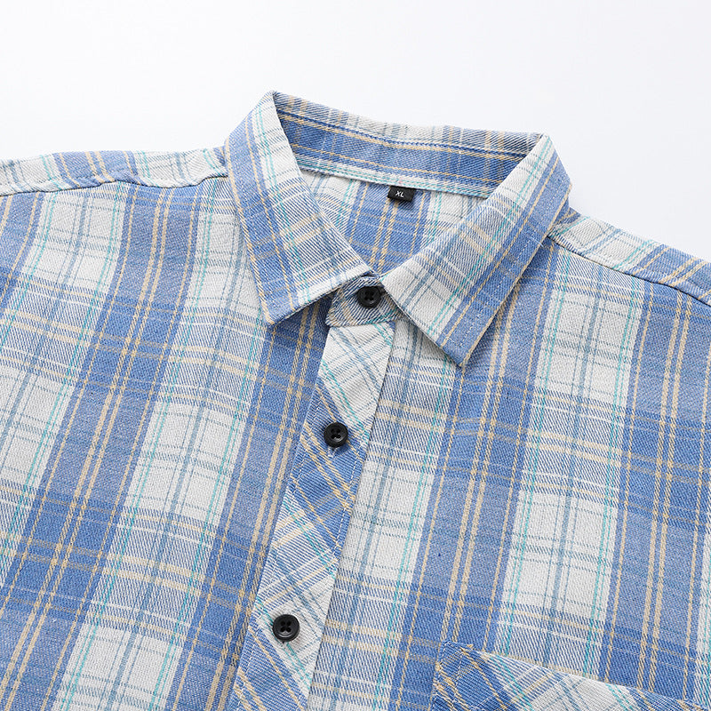 Load image into Gallery viewer, Short Sleeve Plaid Lapel Shirt
