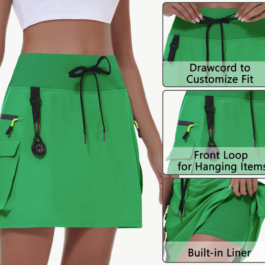 Womens Hiking Cargo Skirt Pants